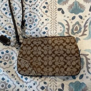 Coach Brown Monogram wristlet
